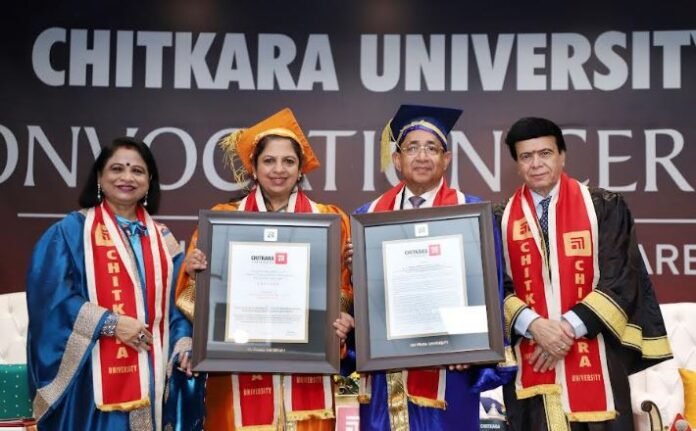 Chitkara University Confers Honorary Doctorate on Joy Alukkas for Entrepreneurial Excellence
