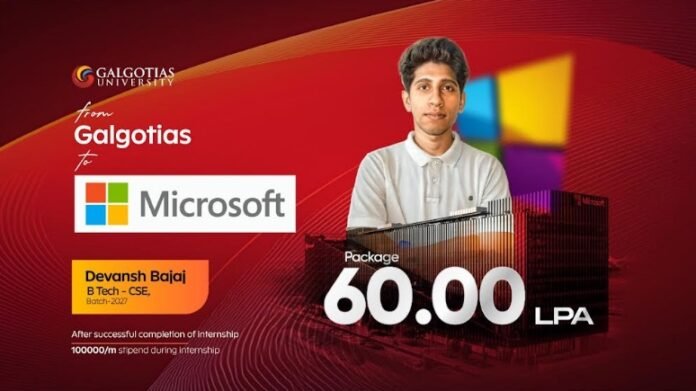 Galgotias University Student Secures 60 LPA at Microsoft