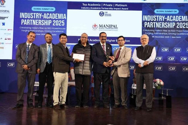 MAHE Honoured with Prestigious CII Industry–Academia Partnership Award